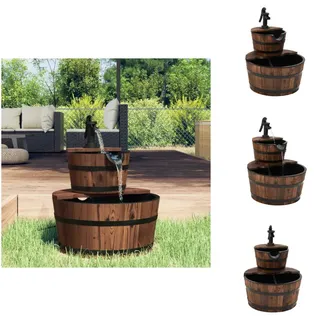 vidaXL Gartenbrunnen mit Pumpe 44,5x44,5x58 cm Massivholz Tanne - Brunnen & Wasserfälle - Braun