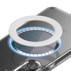 Universal Handy Magnet Ring Sticker für alle Smartphones, Sinjimoru Starke Magnetring Platte zum Aufkleben für Android/iPhone Hülle kompatibel mit MagSafe Ladegerät & Zubehör. M-Ring Plate Weiß