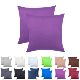 NatureMark 2er Pack Jersey Kissenbezug Kissenhülle Kissenbezüge Seitenschläferkissen Nackenkissen viele Größen und Farben ÖKO-TEX (80 x 80 cm, Lila)