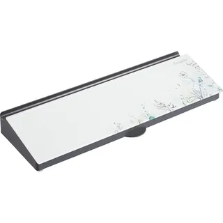 MessageStor Tastatur zum Schreiben und Aufbewahren, 45,7 x 16,5 cm, trocken abwischbare Glasoberfläche, Whiteboard, abgewinkelter Schreibtisch-Memo-Pad mit Zubehöraufbewahrung und integriertem