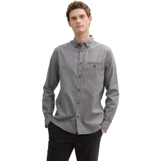 TOM TAILOR Langarmhemd mit Struktur, weiß