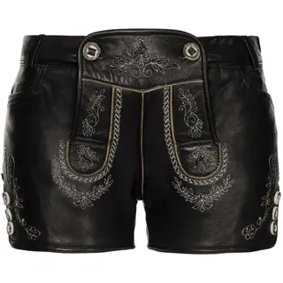 Stockerpoint Damen Lederhose Mona I Größe 32-42 I Bequeme Trachtenhose mit Stickerei & edlen Knöpfen in Hornoptik I Aus 100% hochwertigem Leder I Perfekt für Trachten & Festlichkeiten