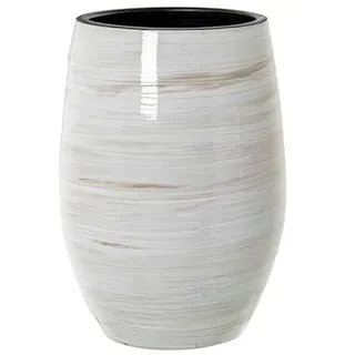 DRW Runde Keramikvase, Weiß, Beige, Glanz, 60 x 37 x 37 cm