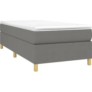 vidaXL Boxspringbett mit Matratze Dunkelgrau 90x200 cm Stoff - Grau