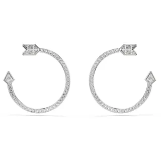 Swarovski Idyllia Kreolen, Verschiedene Schliffe, Pfeil, Weiß, Rhodiniert