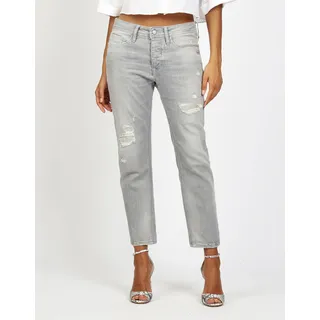 Boyfriend-Jeans GANG "94NICA CROPPED", Damen, Gr. 26, N-Gr, grau (big grau), Denim/Jeans, Obermaterial: 98% Baumwolle, 2% Elasthan, bequem knöchelfrei, Jeans Boyfriend-Jeans, mit geraden und verkürzten Beinverlauf