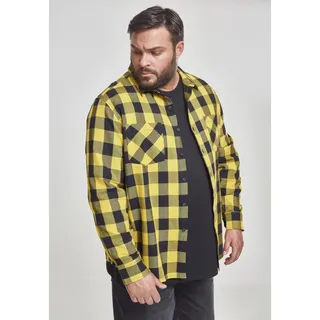 Urban Classics Flanell Gt Langarmhemd - Black / Clear Brown - 4XL