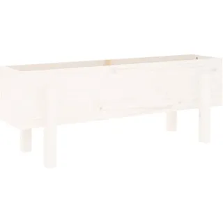 vidaXL Hochbeet Weiß 101x30x38 cm Massivholz Kiefer - Weiß