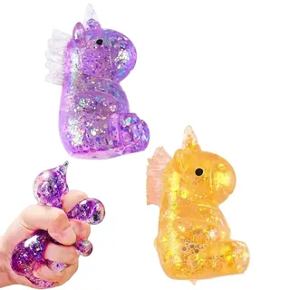 EBHO 2 Stück Einhorn Stressball,Squishy Squeeze Spielzeug,Stressball Erwachsene,Squeeze Toy,Einhorn Ball,Antistress Spielzeug,Squishy Ball für Geburtstags Party, Spielzeugs für Erwachsene