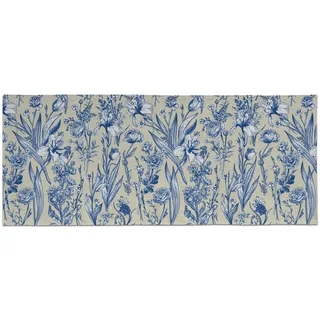 Doge Milano Küchenläufer, 100% Made in Italy, Schmutzabweisender Teppich mit Digitaldruck, Rutschfester und waschbarer Läufer, Modell Trebol, 140x75 cm