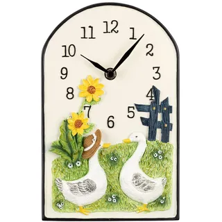 Atlanta Küchenuhr Landhaus Weiß Gänse - 6108