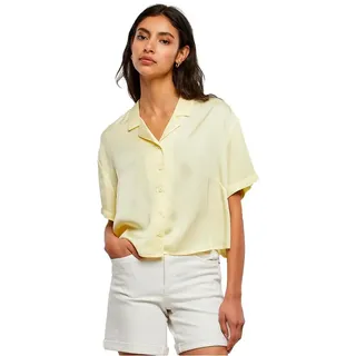 Urban Classics Viscose Satin Resort Kurzarmhemd - Soft Yellow - 5XL