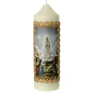 Holyart Altar- und Osterkerzen, Dauerkerzen: Kerze Unsere Liebe Frau aus Fatima, 165x50 mm