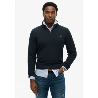 Superdry Strickpullover »COTTON KNIT HENLEY«, blau