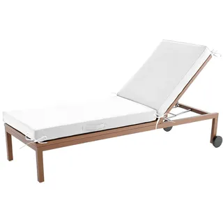 Aocase Sonnenliege Auflage, Deckchair Auflagen, Liegenauflagen für Gartenmöbel Wasserdicht, liegestuhl Auflage Mit Einstellband,für Sonnenliege Gartenmöbel Matratze,Weiß,190x60x5cm