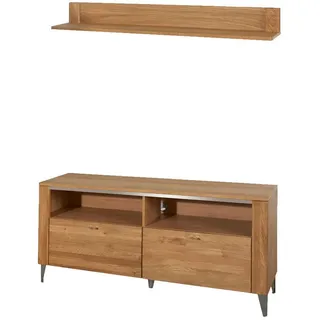Feldmann-Wohnen Lowboard MIT Wandregal Latina Honig Eiche 2-teilig , Holz , 155x70x42 cm , Wohnzimmer, TV Möbel, Lowboards, Lowboards stehend
