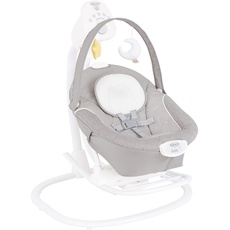 Graco SoftSwayTM elektrische Babyschaukel und Wippe, 2 in 1, ab Geburt bis ca. 9 Monate (9 kg), sanft und leise, 3-Fach Verstellbarer Sitz, Spielbügel, Starlight