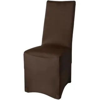 Beautissu Leona Stuhlhusse 95x45cm Braun Stretch Bankett