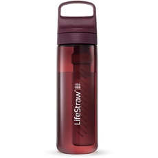 Bild Go Serie - BPA-freie Trinkflasche mit Wasserfilter 650ml für Reisen und den täglichen Gebrauch - entfernt Bakterien, Parasiten, Mikroplastik + verbessert den Geschmack, Merlot Away (rot)