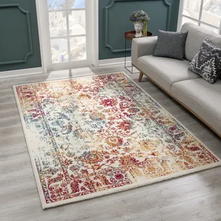 Teppich SANAT "Vintage 1606" Gr. 3, bunt, B:120cm H:13mm L:170cm, Kunstfaser, Teppiche, Teppich, Wohnzimmer, Kurzflor, Vintage Look, Retro
