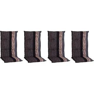 Beo Sitzauflage Hochlehner Bangui 4er-Set gestreift Grau-Ecru