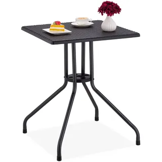 Relaxdays Gartentisch 61 x 61 x 75 cm Schwarz
