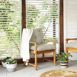 4L Textil Stuhlauflagen UV-beständig Sitzkissen Gartenstuhl Gartenstuhlauflagen Polsterauflage Sitzpolster wetterfest (50x70x50 cm, Beige) - Beige