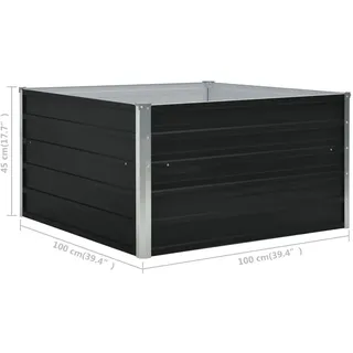 vidaXL Hochbeet 100 x 100 x 45 cm Anthrazit