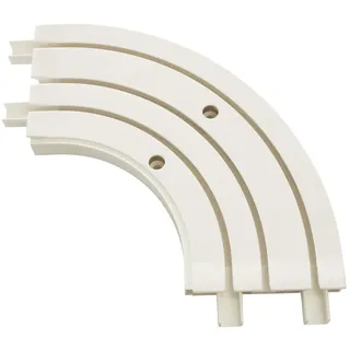 Gardinia Erkerbogen für Vorhangschienen-Verlängerungen GE3 / 3-läufige Gardinenschiene, 90°-Winkel, 18.5/18.5 cm, Kunststoff, Weiß (Packung mit 6)