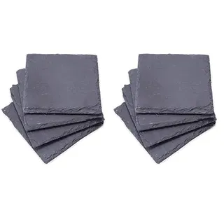 4er Schiefer Untersetzer Set Tischdeko Raclette Pfännchen Schick (Packung mit 2)