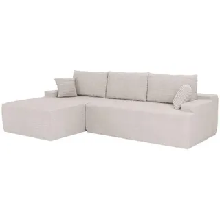 Juskys Sofa Coredo mit Cord , Dekokissen - beige