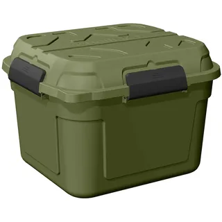 Sunware Q-line Wasserdichte Aufbewahrungsbox 90L - 60,1x53,1x42,5cm - Kunststoffbox mit Dichtung, abschließbar und stapelbar - Grün/Schwarz