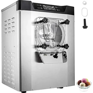 Vevor kommerzielle Eismaschine Eiscrememaschine 16-20 L/H Eiscreme, 1400 W Harteiscreme-Maschine mit intelligentem LCD-Display & verschiedenen Geschmacksrichtungen, für Snackbar, Restaurant Silber
