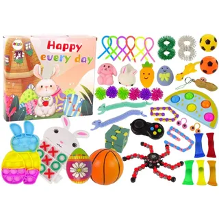 Leantoys Ostern Fidget Toys Pop It Squishy Anti-Stress Set 42 Elemente