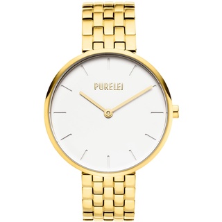 Purelei® Timeless Uhr (Gold), Hochwertige Damenuhr mit Edelstahlarmband, Elegante Uhr Damen Analog Quarz 3ATM, Geschenk für Frauen