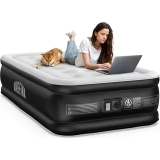Luftmatratze für 1 Person mit eingebauter Pumpe - Selbstaufblasende Matratze in 3 Minuten - Tragbar und faltbar - Gästebett 190 × 99 × 46 cm