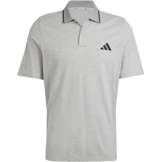 adidas Essentials Small Logo Piqué grau/schwarz M