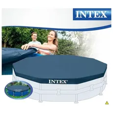 Intex Round Pool Cover - Poolabdeckplane - Für Metal und Prism Frame Pool, Blau, 10 ft 128030
