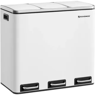 Songmics Mülleimer Küche 18 l Wolkenweiß