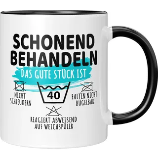TassenTicker - Tasse mit Spruch - Schonend behandeln - Das gute Stück ist 40 - Geburtstagsgeschenk - Geschenkidee - lustig für Männer und Frauen - Becher - Humorvoll