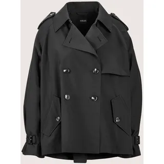 Trenchcoat MADELEINE "Trenchcoat Oversized Kurztrench mit Raglanärmeln", Damen, Gr. 34, schwarz, Obermaterial: 100% Polyester PES., Modern, normal, Mäntel Trenchcoat