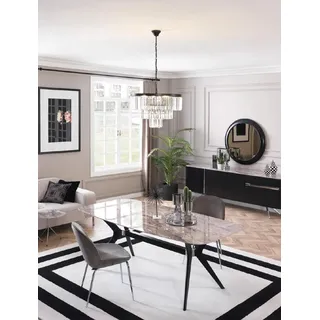 Ess Esszimmer Set Tisch 4x Stühle Set Garnitur Polster Designer 5tlg - Braun