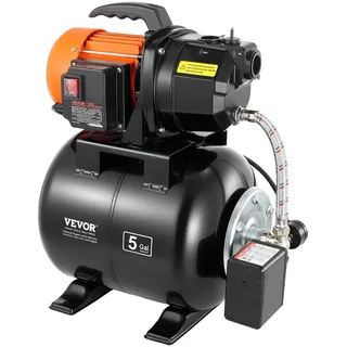 Vevor Hauswasserwerk 735 W 3750 L/h 19 L Druckbehälter 45 m Förderhöhe