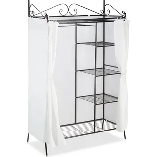 relaxdays Kleiderständer COUNTRY schwarz Metall 105,0 x 172,0 cm - Weiß
