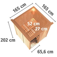 Bild von Sauna Minja 68mm 230V Kranz, Bio Saunaofen: 3,6kW extern Holztür