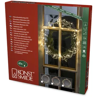 Konstsmide LED Metallsilhouette Kranz, kupferfarben, 45 warm weiße Dioden, 24V Innentrafo, transparentes Kabel - 2891-603