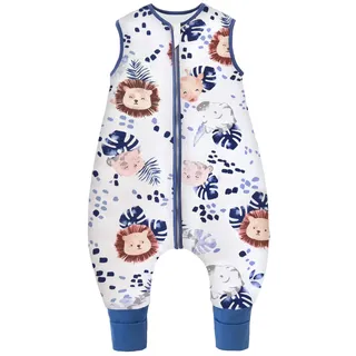 Chilsuessy Baby Schlafsack mit Beinen 2.5 Tog Winter Schlafsack Unisex Ganzjahres Schlafsack mit Füßen Babyschlafsack Kinder, Dschungel Löwe, 70cm/Baby Höhe 75-85cm