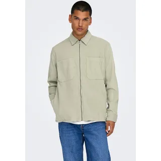 ONLY & SONS Langarmhemd »ONSALP 14W RLX 2PKT WASHD CORD LS ZIP« ONLY & SONS Silver Lining XXL