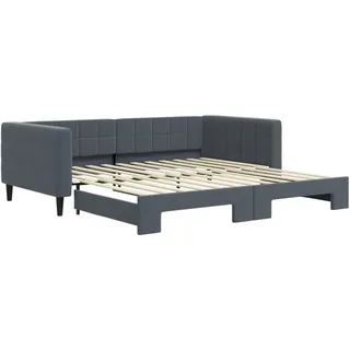 vidaXL Tagesbett Ausziehbar Dunkelgrau 100x200 cm Samt - Grau
