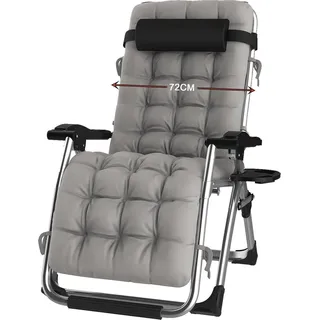 Hengriacly Liegestuhl Klappbar Sonnenliege Gartenliege 240kg Belastbar Ergonomisch Atmungsaktiv